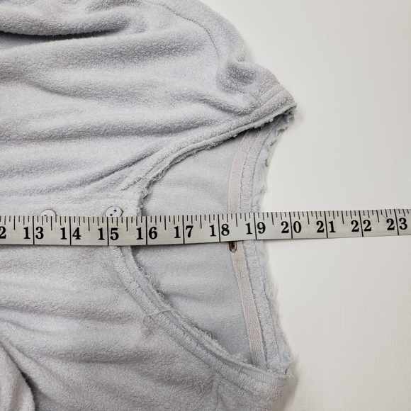 Free People Emma Henley Slouchy Terry Knit Cropped Top Women's Large Blue Grey - Picture 14 of 15